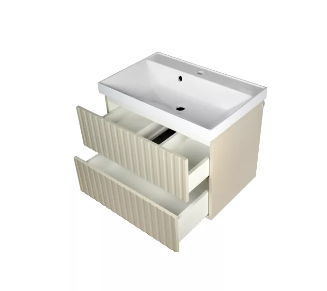 Тумба подвесная ACWEN Элеганс 70 оливин с раковиной Комфорт 70, Выбрать цвет: оливин, Выбрать размер: 70, изображение 6