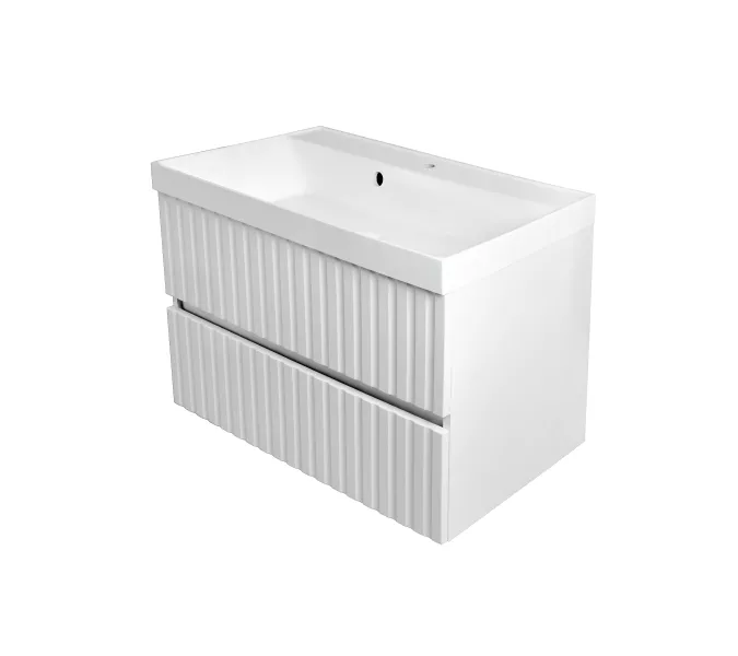 Тумба подвесная ACWEN Элеганс  белый матовый с раковиной, Выбрать цвет: Белый матовый, Выбрать размер: 80, изображение 7