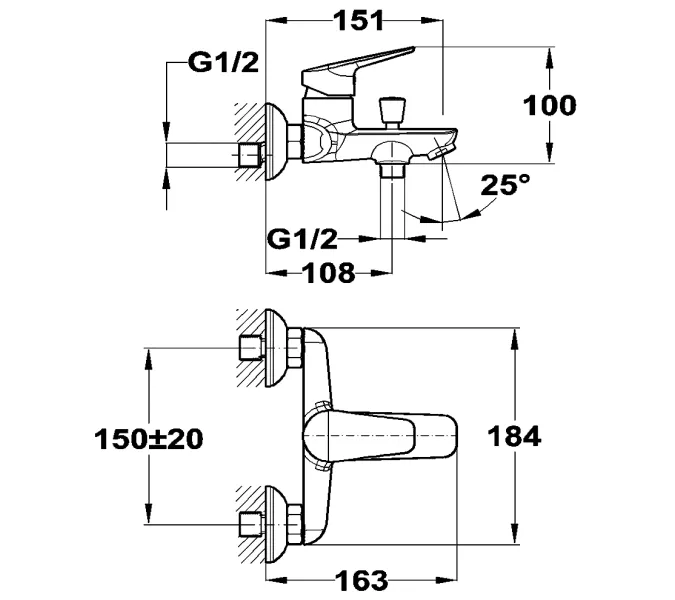 Смеситель для ванны Mofem BRIDGE 151-1851-00 без душевого набора, изображение 2