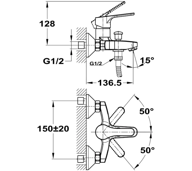 Смеситель для душа Mofem Pro, без душевого набора 151-1751-00, изображение 3