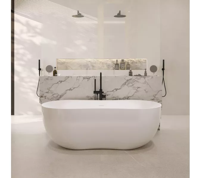 Ванна из искусственного камня ABBER Stein AS9604 белая матовая 170*80, изображение 7