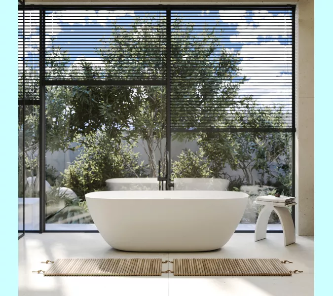 Ванна из искусственного камня ABBER Stein AS9612-1.7 белая матовая 170х72, изображение 7