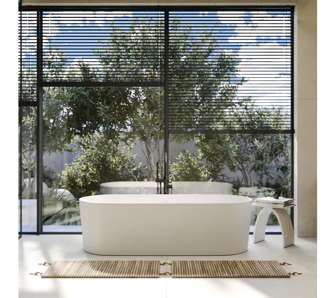 Ванна из искусственного камня ABBER Stein AS9614 белая матовая 180*75, изображение 7