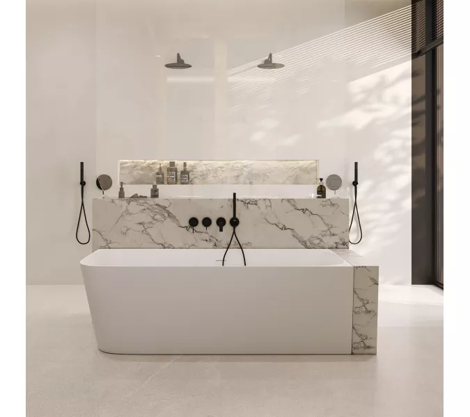 Ванна из искусственного камня ABBER Stein AS9621-1.7 L/R белая матовая 170х75, Ориентация: правая, изображение 7