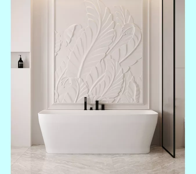 Ванна из искусственного камня ABBER Stein AS9616 белая матовая 170*80, изображение 7