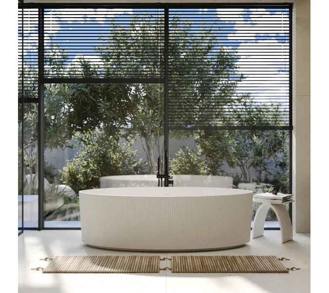 Ванна из искусственного камня ABBER Stein AS9627 белая матовая 180*85, изображение 7