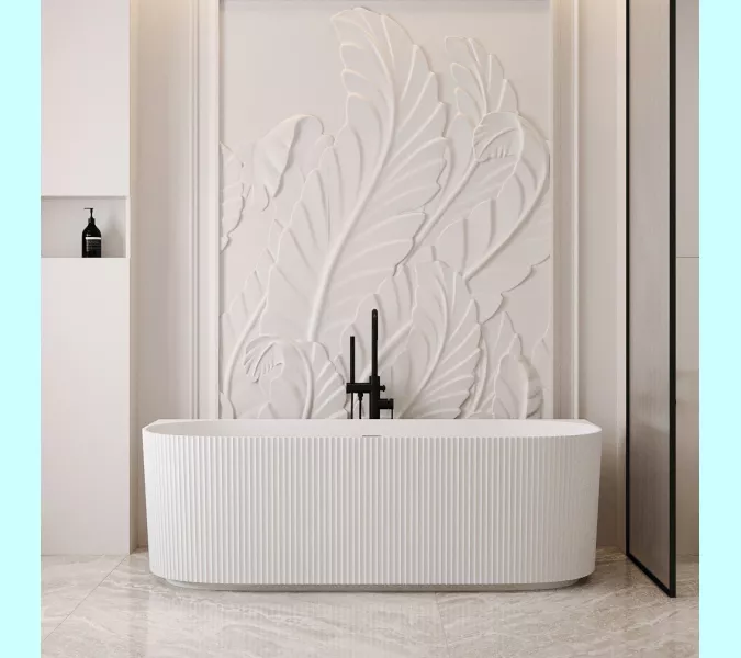 Ванна из искусственного камня ABBER Stein AS9630 белая матовая 170*75, изображение 6