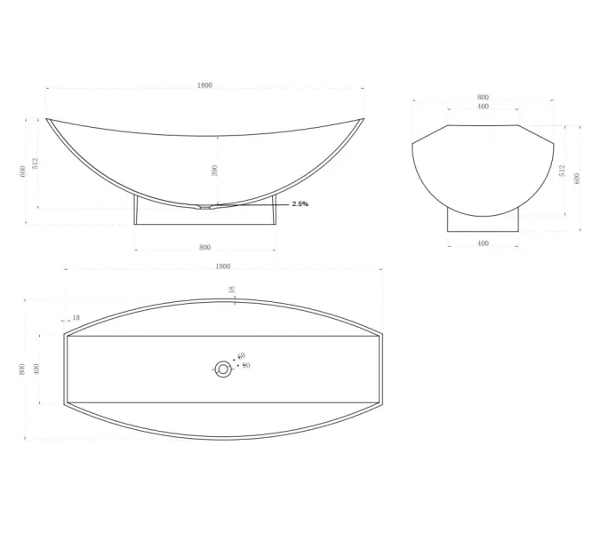 Ванна из искусственного камня ABBER Stein AS9610 белая матовая 180*80, изображение 15