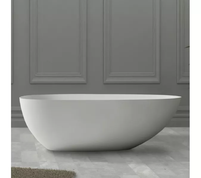 Ванна из искусственного камня ABBER Stein белая матовая, Выбрать размер: 170х80, изображение 11