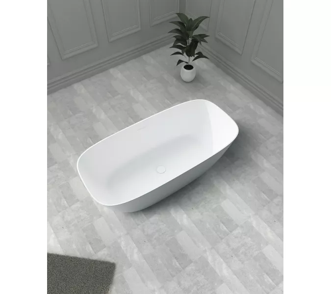 Ванна из искусственного камня ABBER Stein AS9612-1.7 белая матовая 170х72, изображение 9