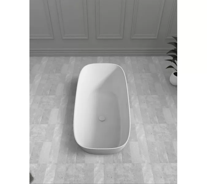 Ванна из искусственного камня ABBER Stein AS9612-1.7 белая матовая 170х72, изображение 10