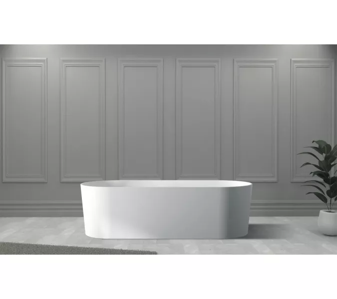 Ванна из искусственного камня ABBER Stein AS9614 белая матовая 180*75, изображение 8