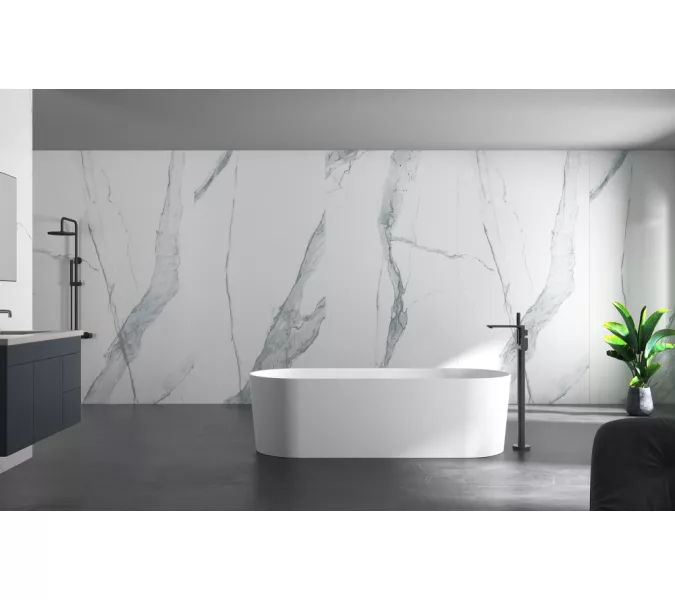 Ванна из искусственного камня ABBER Stein AS9614 белая матовая 180*75, изображение 11