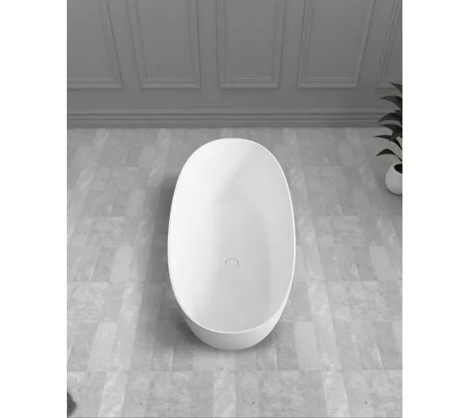 Ванна из искусственного камня ABBER Stein AS9624 белая матовая, Выбрать размер: 150x72, изображение 10