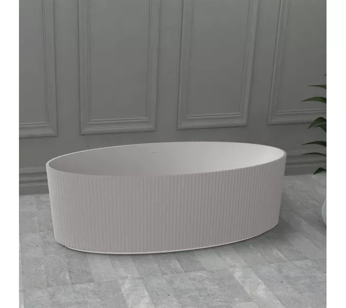 Ванна из искусственного камня ABBER Stein AS9627 белая матовая 180*85, изображение 8