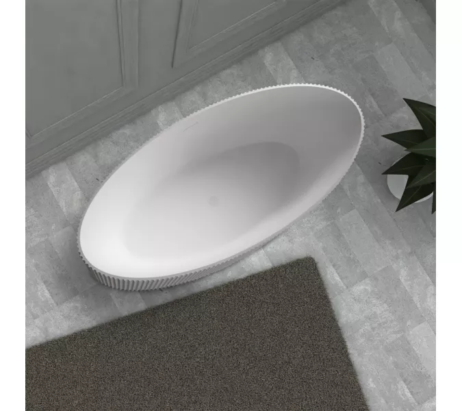 Ванна из искусственного камня ABBER Stein AS9627 белая матовая 180*85, изображение 9