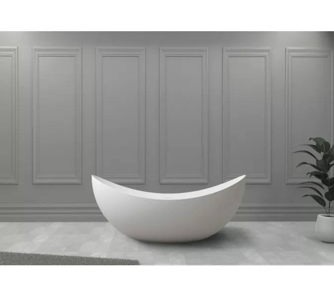 Ванна из искусственного камня ABBER Stein AS9633 белая матовая 180*80, изображение 10