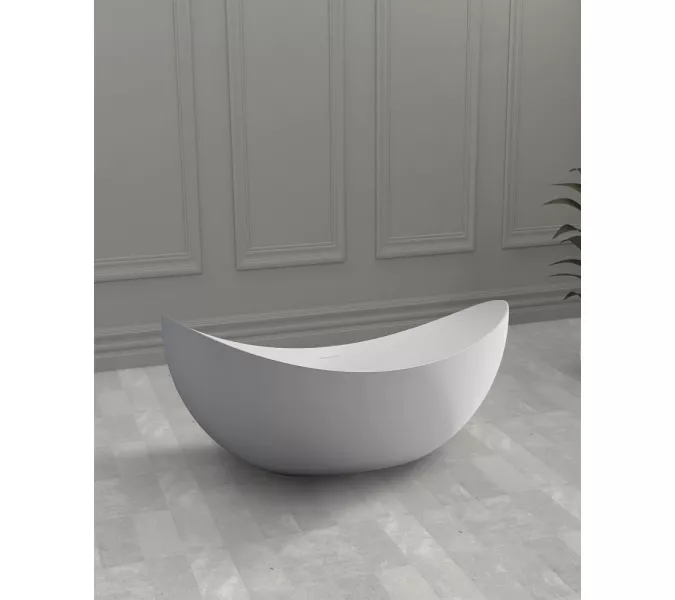 Ванна из искусственного камня ABBER Stein AS9633 белая матовая 180*80, изображение 11