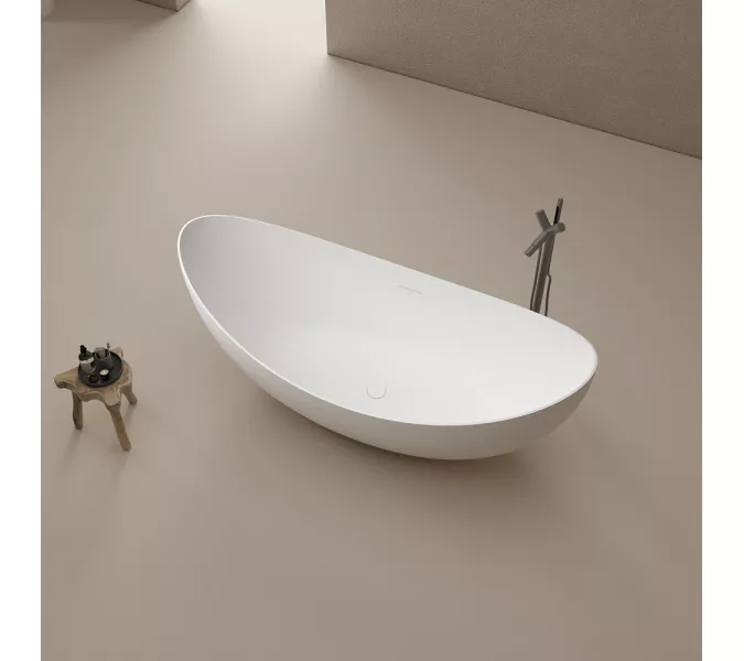 Ванна из искусственного камня ABBER Stein AS9633 белая матовая 180*80, изображение 8