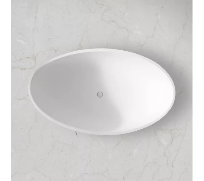 Ванна из искусственного камня ABBER Stein AS9639 белая матовая 180*110, изображение 7