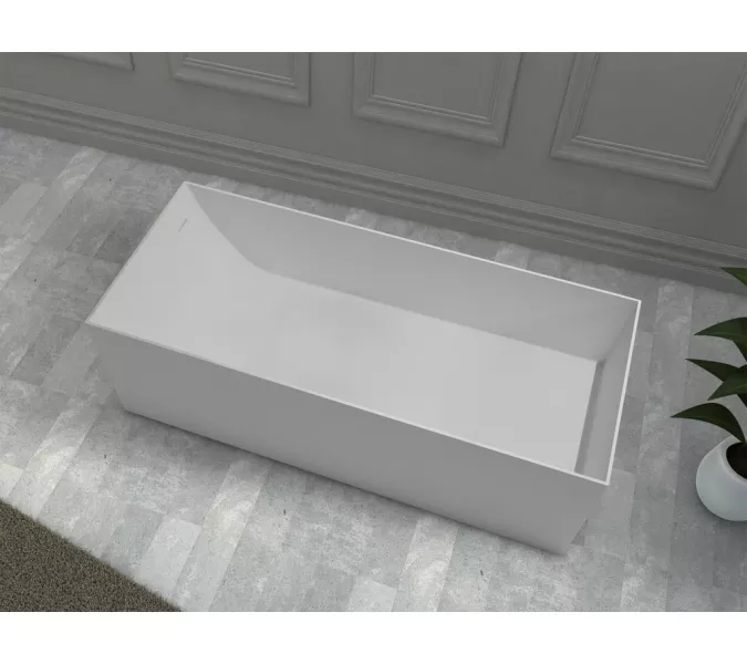 Ванна из искусственного камня ABBER Stein AS9640-1.5 белая матовая, Выбрать размер: 150*70, изображение 8