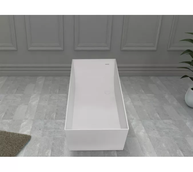 Ванна из искусственного камня ABBER Stein AS9640-1.5 белая матовая, Выбрать размер: 150*70, изображение 9