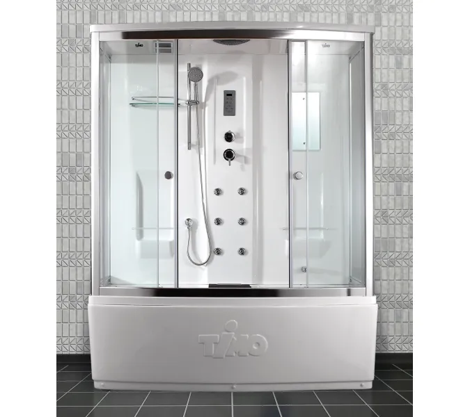 Душевая кабина  прямоугольная Timo LUX  T-7750/7770 высокий поддон, Выбрать размер: 150x88, Внешний вид: маленькое зеркало, изображение 3