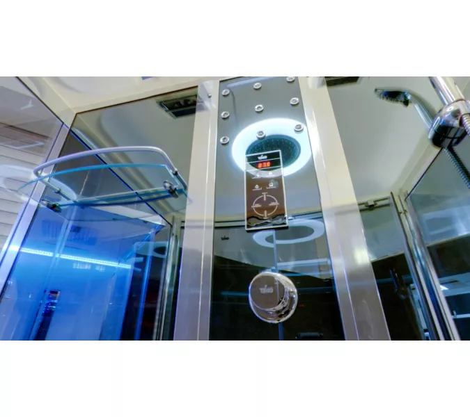 Душевая кабина прямоугольная Timo Standart  T-1115, Цвет стекла: тонированное, Цвет профиля: Хром, Тип поддона: Низкий, Выбрать размер: 120x90, Комплектация: с гидромассажем, изображение 3