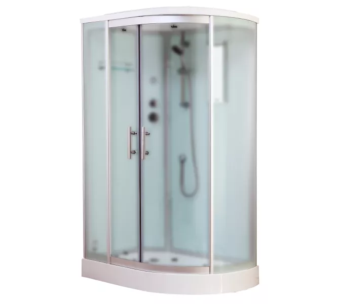 Душевая кабина асимметричная Timo STANDART  T-6602 SF R/L  Silver Fabric низкий поддон 120*85, Цвет стекла: матовое, Цвет профиля: Хром, Тип поддона: Низкий, Выбрать размер: 120x85, Ориентация: Левая, Комплектация: без гидромассажа