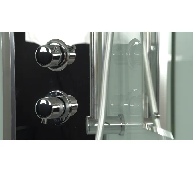 Душевая кабина четверть круга Timo COMFORT  T-8801/8809 F  низкий поддон, Выбрать размер: 100x100 , Цвет стекла: матовое, Комплектация: гидромассаж, изображение 13