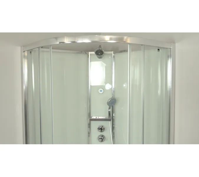 Душевая кабина четверть круга Timo Premium ILMA-909/901, Выбрать цвет: Хром, Выбрать размер: 90x90, Внешний вид: без крыши, изображение 7