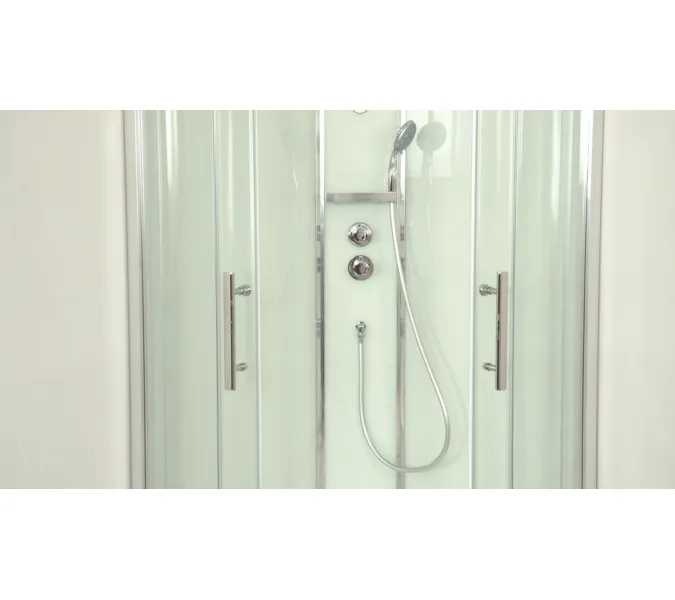 Душевая кабина четверть круга Timo Premium ILMA-909/901, Выбрать цвет: Хром, Выбрать размер: 90x90, Внешний вид: без крыши, изображение 9