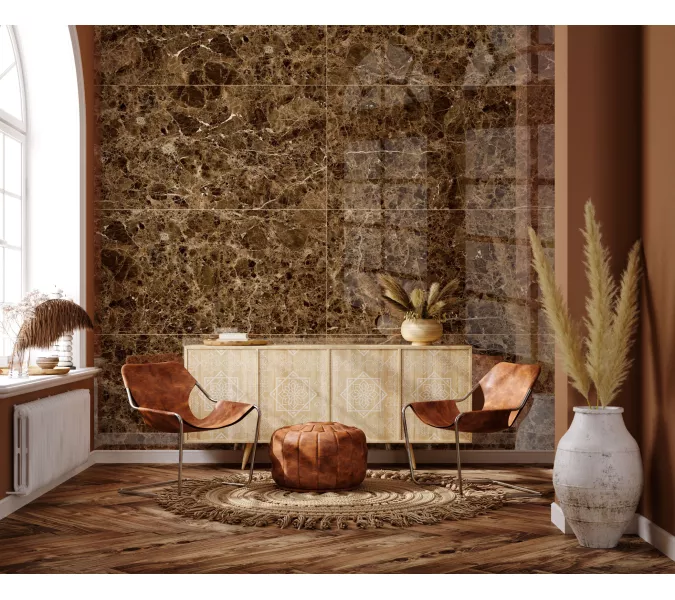 Керамогранит Dark Emperador_GT Коричневый  60x120 суперполировка, изображение 7