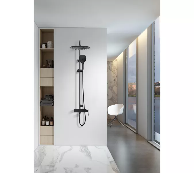 Душевая стойка ACWEN  17100MB  черный матовый, Выбрать цвет: Черный матовый, изображение 6