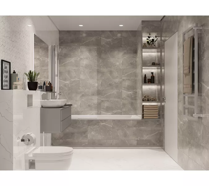 Декор керам. Siluet GT Бел. 50*25, Выбрать цвет: Белый декор, изображение 8