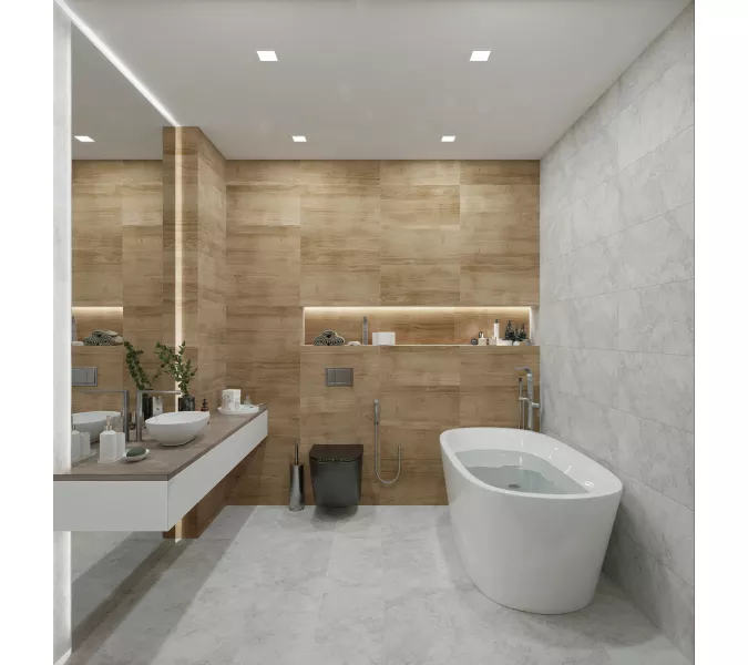 Керамогранит Rapolano_GT Серый 30x60, Выбрать цвет: Серый, изображение 7