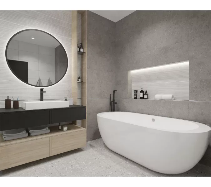 Плитка грес глаз. Saga_GT Серый 60*60, изображение 13