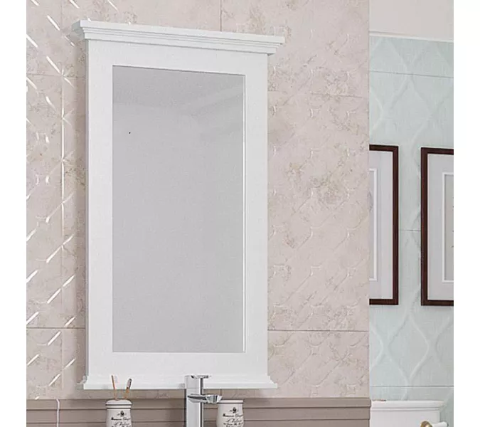 Зеркало OPADIRIS  Палермо  белый матовый, Выбрать цвет: Белый, Выбрать размер: 50, изображение 2