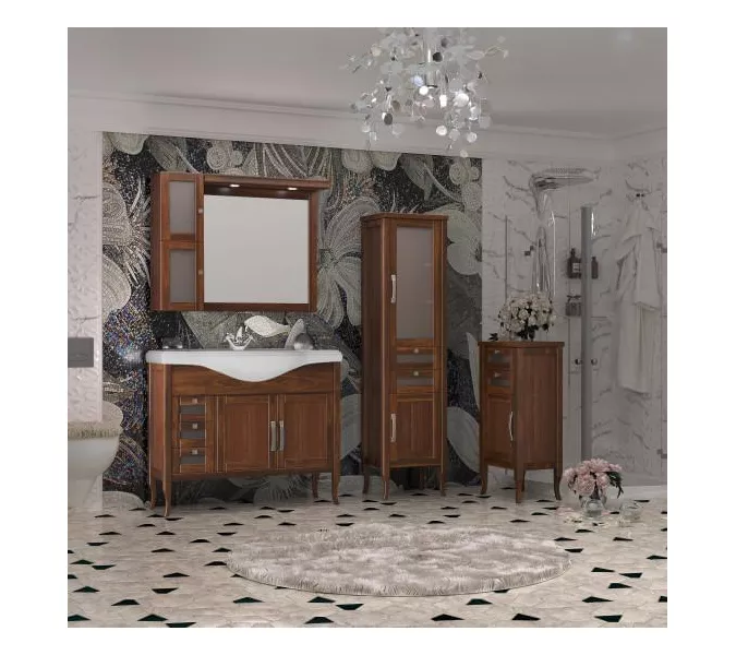 Тумбы с раковиной OPADIRIS Мираж  светлый орех/серебро, Выбрать цвет: Светлый орех, Выбрать размер: 100, изображение 5