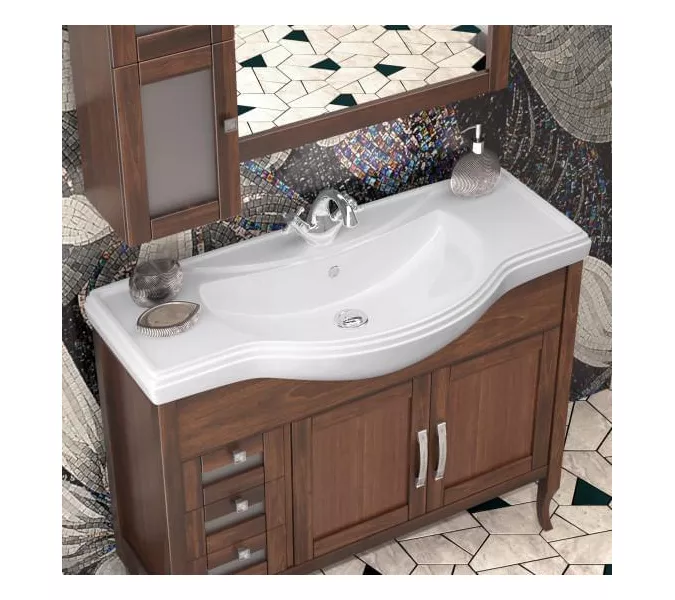 Тумбы с раковиной OPADIRIS Мираж  светлый орех/серебро, Выбрать цвет: Светлый орех, Выбрать размер: 100, изображение 3