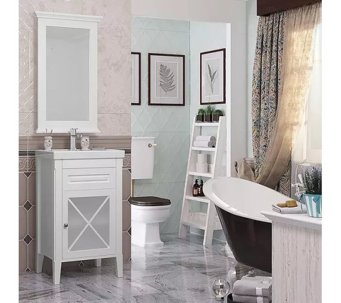 Зеркало OPADIRIS  Палермо  белый матовый, Выбрать цвет: Белый, Выбрать размер: 50, изображение 3