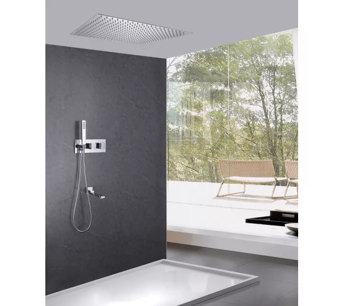 Душевая система ABBER Daheim AF8254 скрытого монтажа с изливом, термостат, хром, Выбрать цвет: Хром, изображение 2