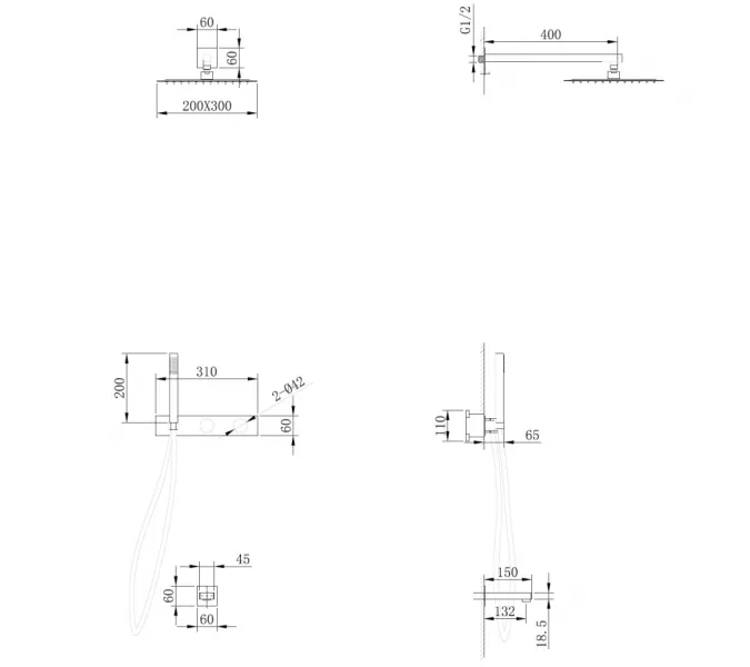 Душевая система ABBER Rund AF8717 скрытого монтажа с изливом, хром, Выбрать цвет: Хром, изображение 3