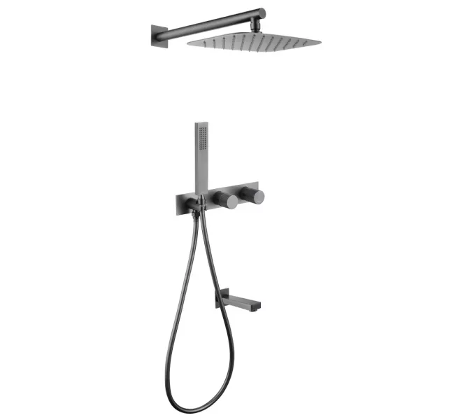 Душевая система ABBER Rund AF8717NG скрытого монтажа с изливом, никель, Выбрать цвет: Никель