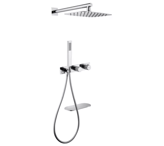 Душевая система ABBER Rund AF8750 скрытого монтажа с изливом, термостат, хром, Выбрать цвет: Хром