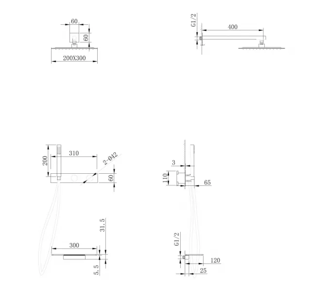 Душевая система ABBER Rund AF8750NG скрытого монтажа с изливом, термостат, никель, Выбрать цвет: Никель, изображение 3