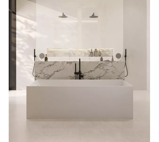 Ванна из искусственного камня ABBER Stein 180х76 белая матовая, изображение 11