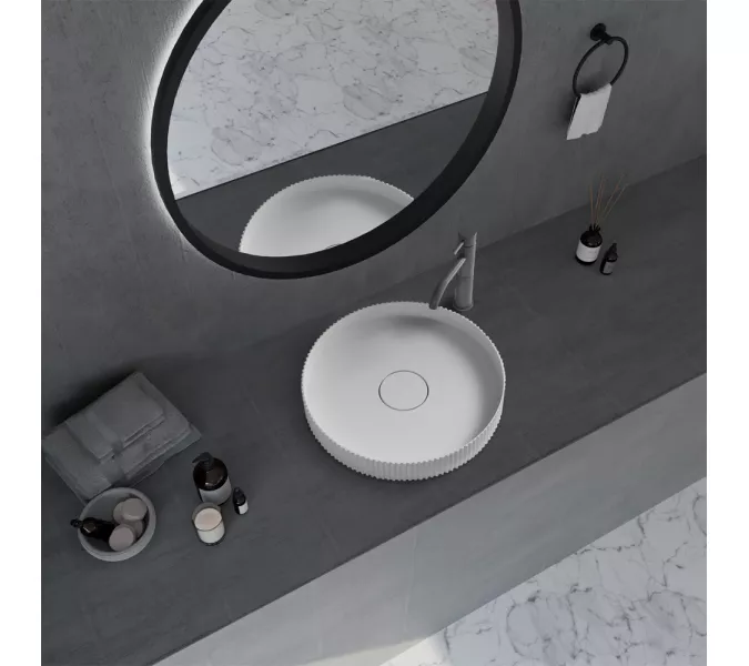 Раковина накладная ABBER Stein AS2604 белая матовая, изображение 2