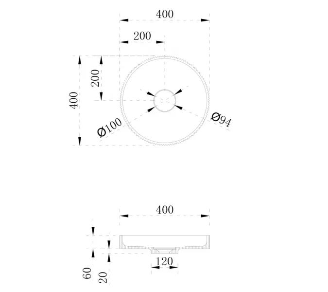 Раковина накладная ABBER Stein AS2604 белая матовая, изображение 4
