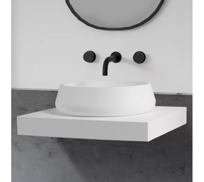 Раковина накладная ABBER Stein AS2605 белая матовая